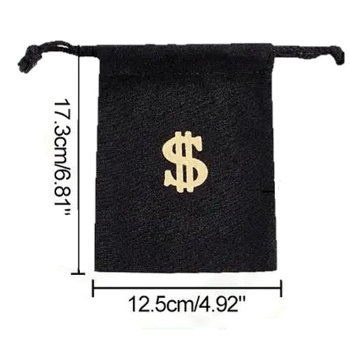 Dollar Sign Fabric Sack- Small Temu