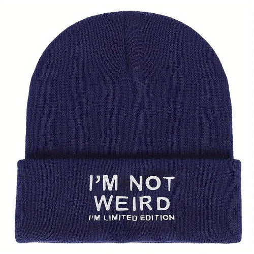 I'm Not Weird Beanie- Blue Temu