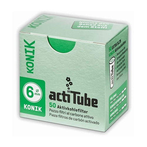 50pk ActiTube Conical Charcoal Filters- 6mm Near Dark