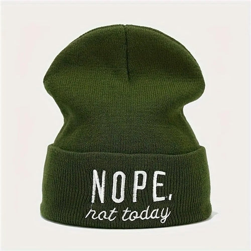 Nope. Not Today. Beanie- Green Temu