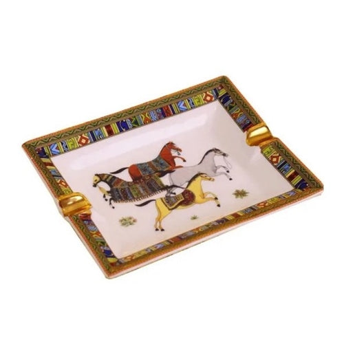 Cigar Ashtray 10x14cm- Horses Trio Trading