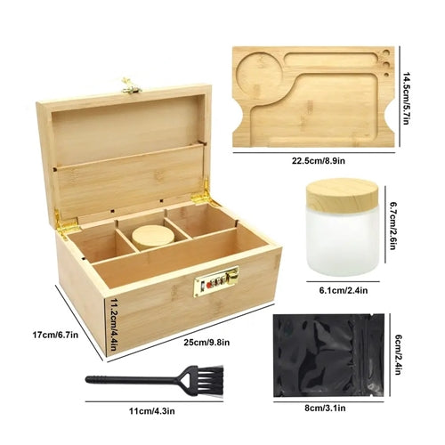 Lockable Wooden Rolling Kit- Natural Temu