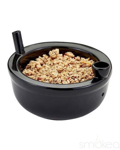 Ceramic Cereal Bowl Pipe- Black Smokea