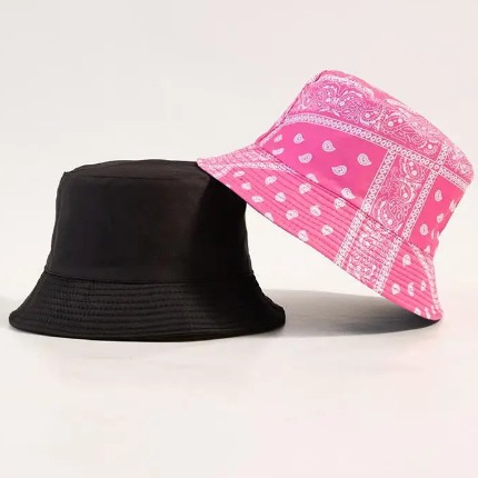 Pink Paisley Print Bucket Hat Temu