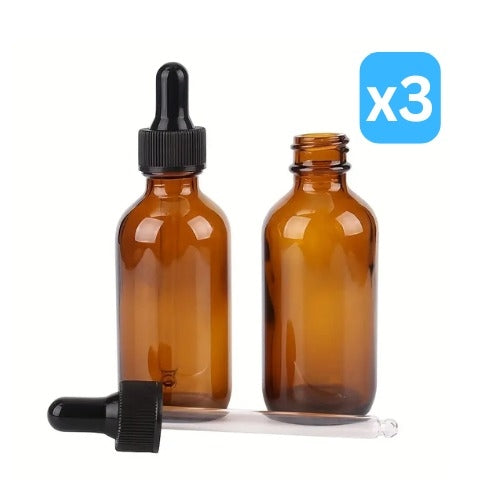 3pk Amber Glass Dropper Bottle- 50ml Temu