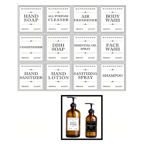 12pk Waterproof Decoy Bottle Labels- White Temu