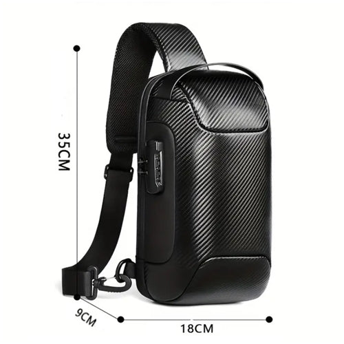 Lockable Crossbody Bag- Carbon Fibre Temu