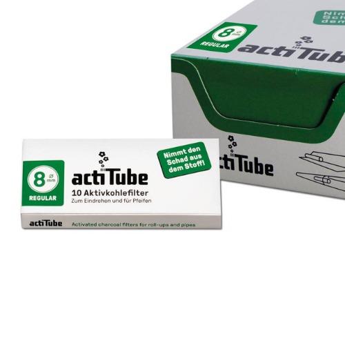 10pk actiTube Charcoal Filters Reg- 8mm Near Dark