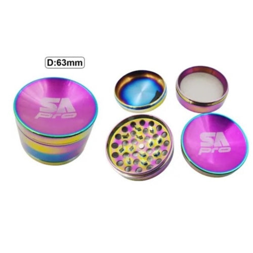 SA Pro 4pc Rainbow Grinder- 6.3cm Trio Trading
