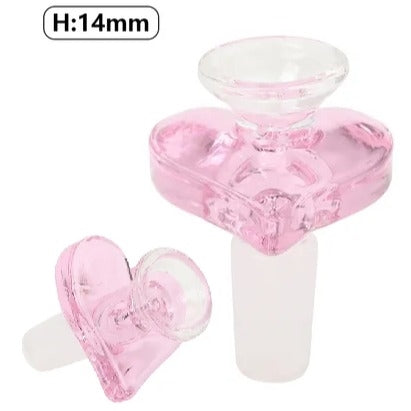 Glass Pink Heart Cone- 14mm