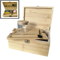 Wooden Rolling Box w/ Utility Tray (22x18cm)