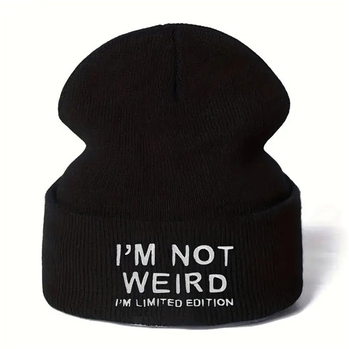 I'm Not Weird Beanie- Black Temu