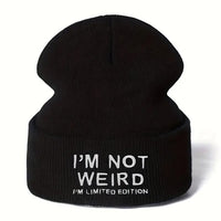 I'm Not Weird Beanie- Black