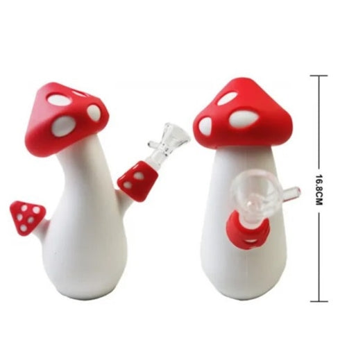 Silicone Mushroom White/Red- 16.8cm