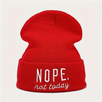 Nope. Not Today. Beanie- Red