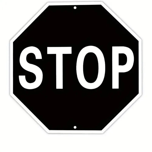 Stop Sign- Black Temu