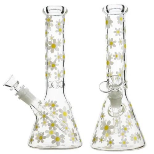 Glowing Daisy Glass Beaker- 25cm