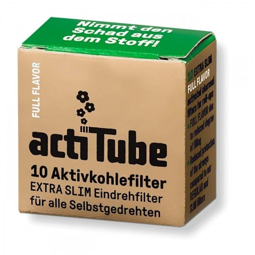 10pk ActiTube Full Flavour Charcoal Filters- 6mm Near Dark