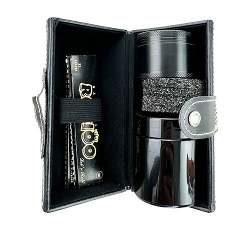 Leather Smoking Kit (w/ Grinder/Jar/Papers)