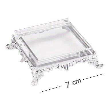 Glass Snuff Table w/Metal Base Temu