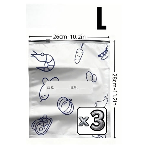 3pk Odour-Proof Ziplock Foil Bags- Lge