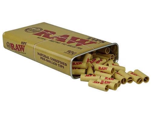 Raw Pre-Rolled Tips 100pk Tin Cig Corp