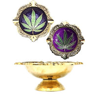 Elaborate Brass Bowl- Green