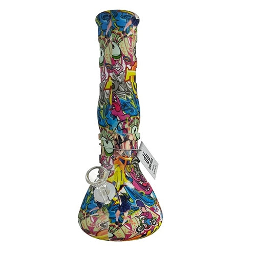 Graffiti Silicone Beaker Bong – 28cm Down Under Wholesalers