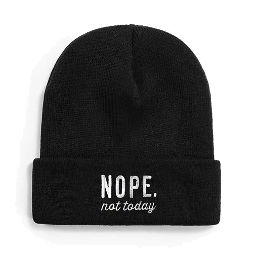 Nope. Not Today. Beanie- Black Temu
