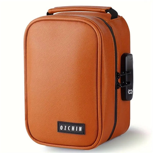 Smell Proof Travel Case w/ Lock- Tan Temu