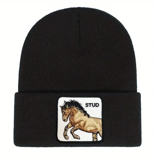 Stud Beanie- Black Temu