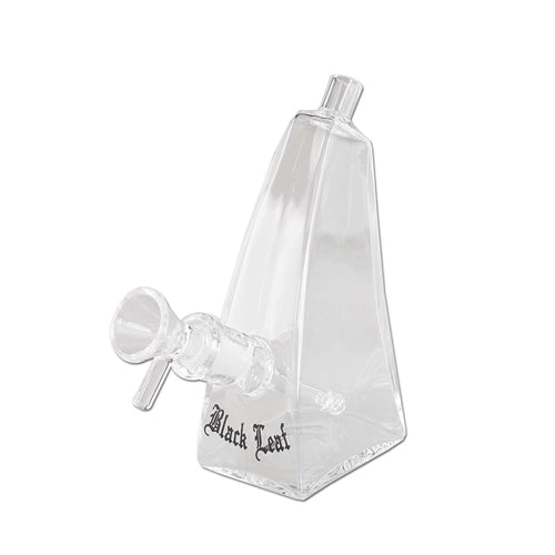 Black Leaf Glass Wedge- 12cm Near Dark