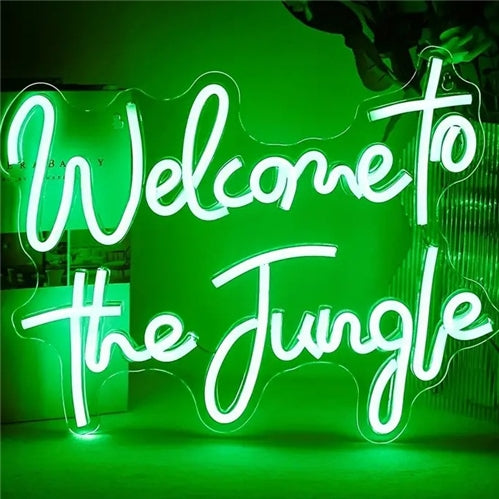 Welcome To The Jungle Neon Sign- Green Temu