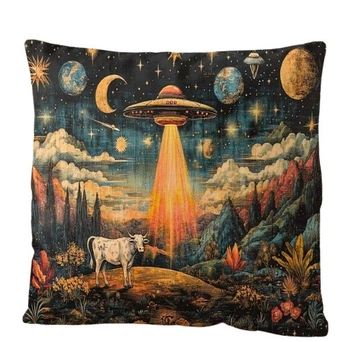 Retro UFO Cushion- Colour