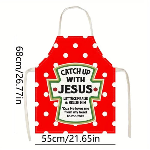 Funny Catch Up With Jesus Apron