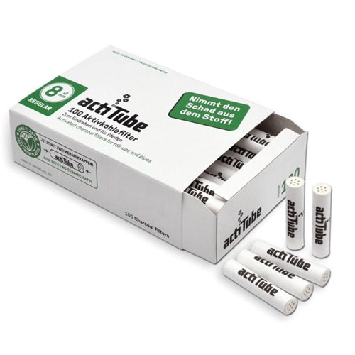 100pk ActiTube Charcoal Filters- 8mm Near Dark