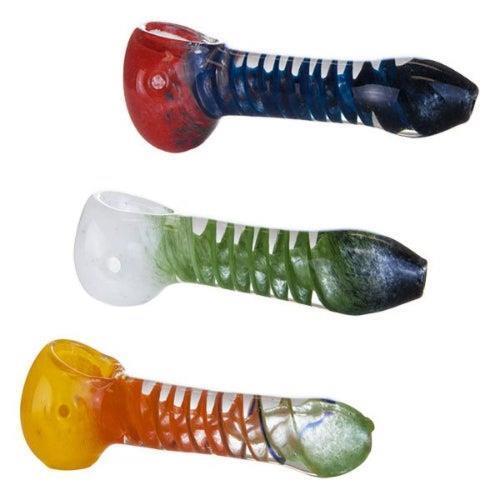 Glass Pipe- Colour Spiral 9cm