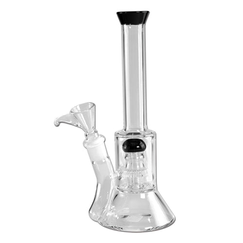 Black Leaf Glass w/ Turbine Disc 26cm Near Dark