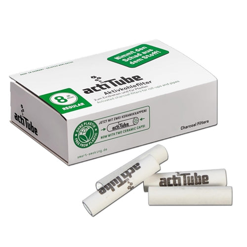 40pk ActiTube Charcoal Filters- 8mm Near Dark