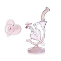 Glass Heart Recycler Dab Rig 24cm