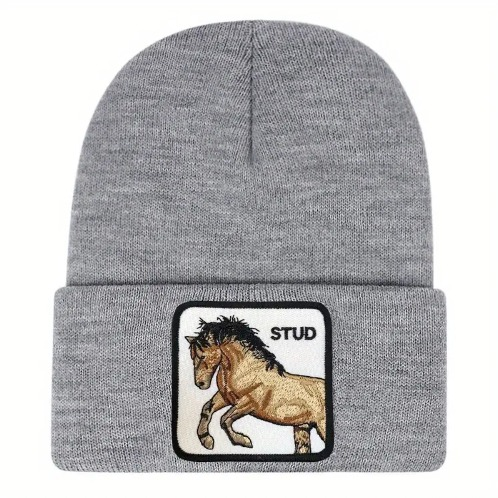 Stud Beanie- Grey Temu