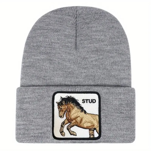 Stud Beanie- Grey