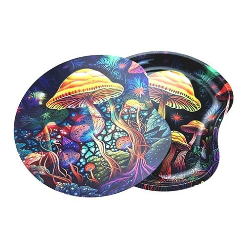 Psychedelic Rolling Tray w/Lid- 18x17cm