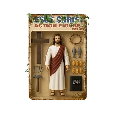 Jesus Christ Action Figure Sign