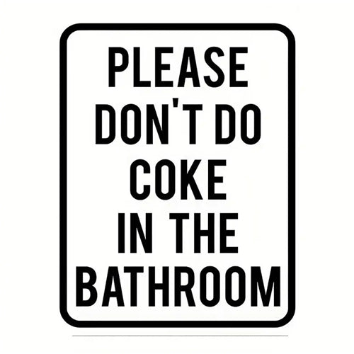 Please Don't Do Coke Sign