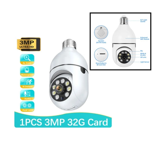 Bulb Wifi Camera w/32GB SD Card AliExpress