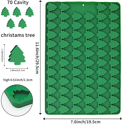 70-Hole Xmas Tree Silicone Mould