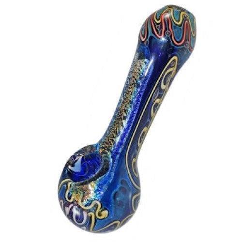 Coloured Glass Pipe (Gold Trim)