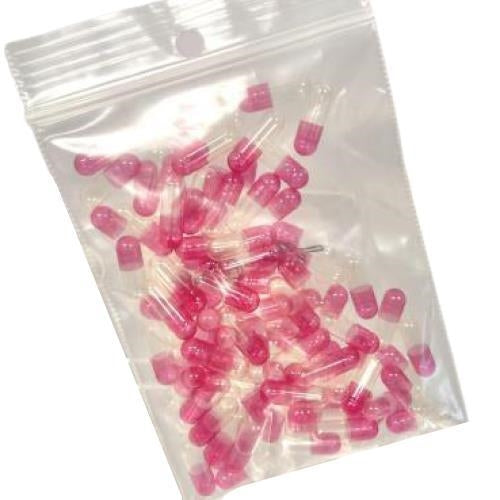 Size 2 Pink/Clear Caps 100pk