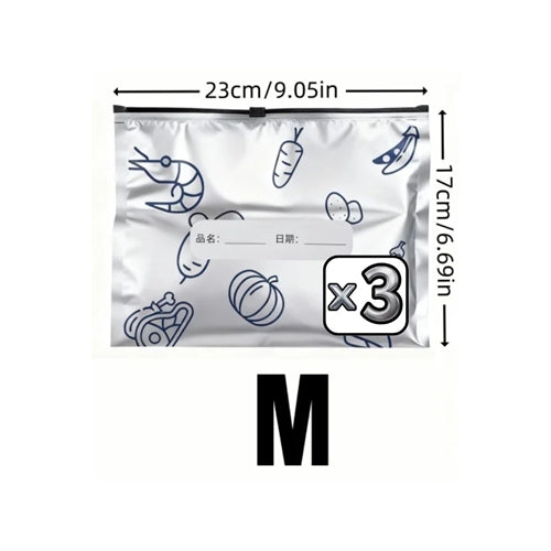 3pk Odour-Proof Ziplock Foil Bags- Med